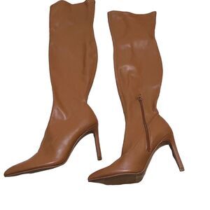 Open Edit Kami Over Knee Tall Boots Womens 9 M Beige Stiletto Heels  Sexy